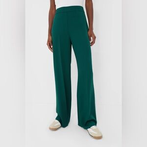 Tuckernuck NEW Deep Green Erin Wide Leg Trouser High Rise Pants Elevated Prep XL